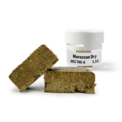 MOROCCAN DRY 60% THCA lösungsmittelfreier Trockensieb-Hash im wiederverwendbaren luftdichten geruchsdichten Glas, 3,5g, Rollz Germany