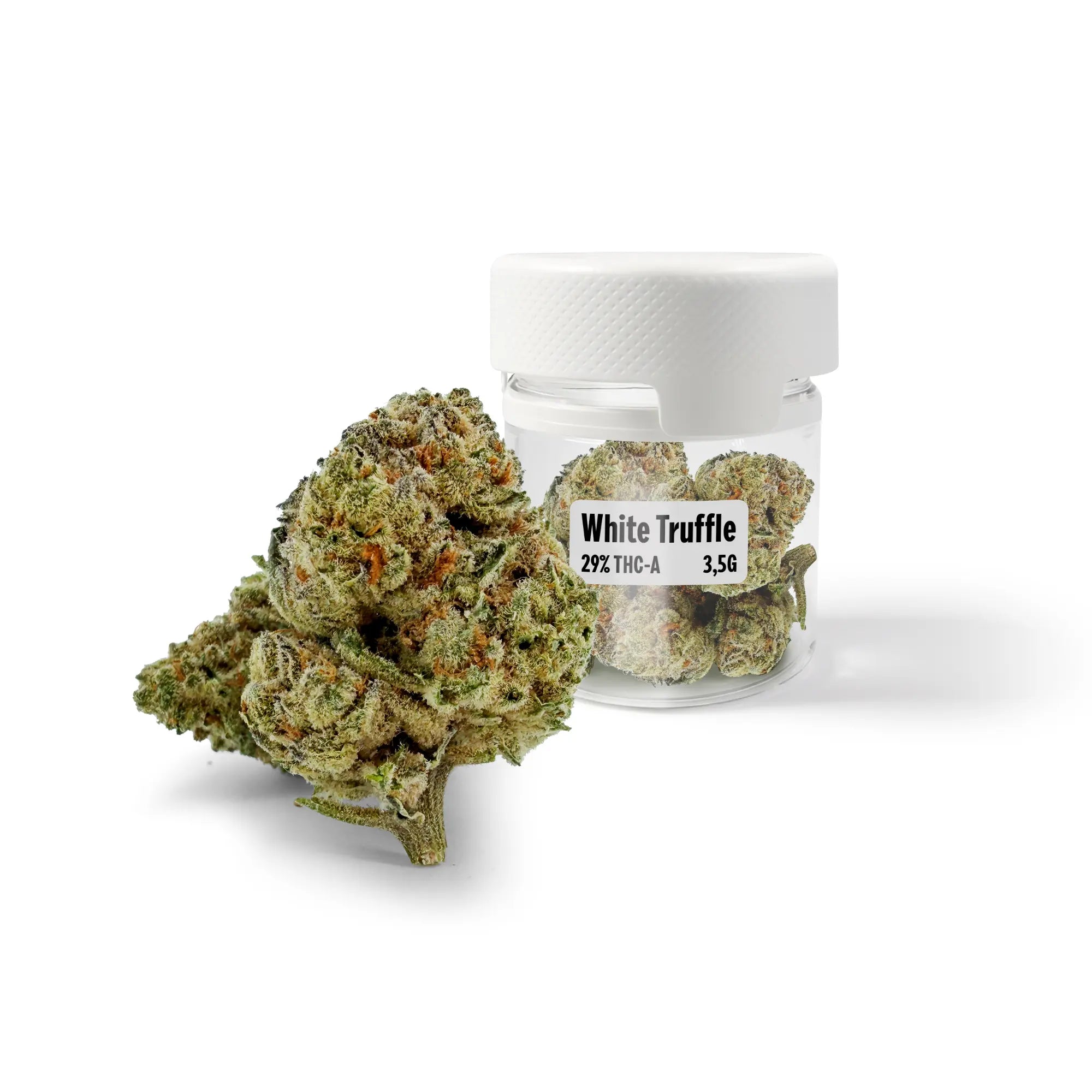 ROLLZ White Truffle THCA Blüten 29% THC-A im 3,5g Glas mit Premium-Bud